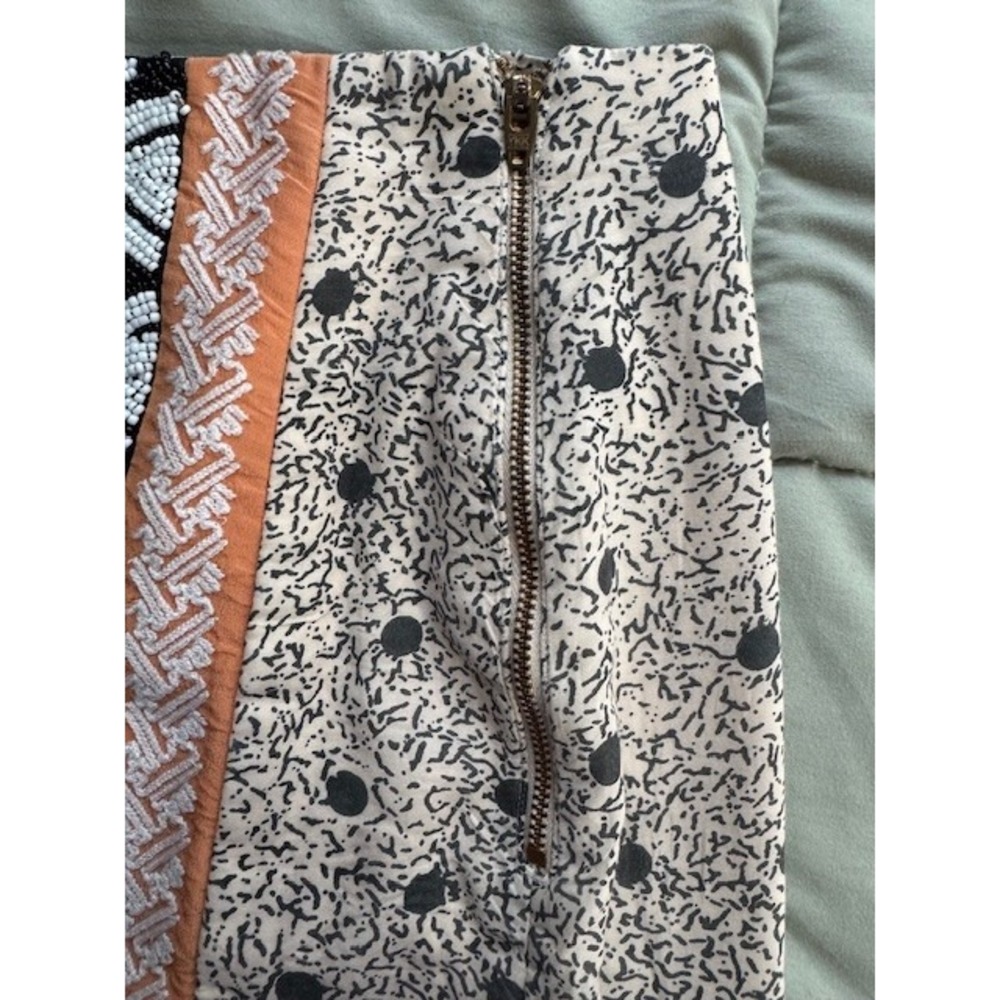 Leif Notes Beaded Embroidered Patchwork Skirt Bri… - image 8